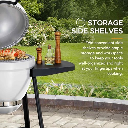 Charcoal Kamado Grill with Pizza Stone and Wheels Y970299