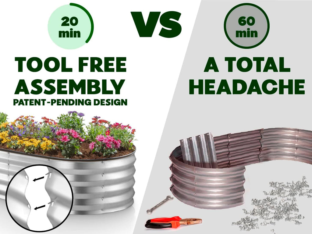 Galvanized Raised Garden Bed 8x4x1 ft for Vegetables and Flowers V592