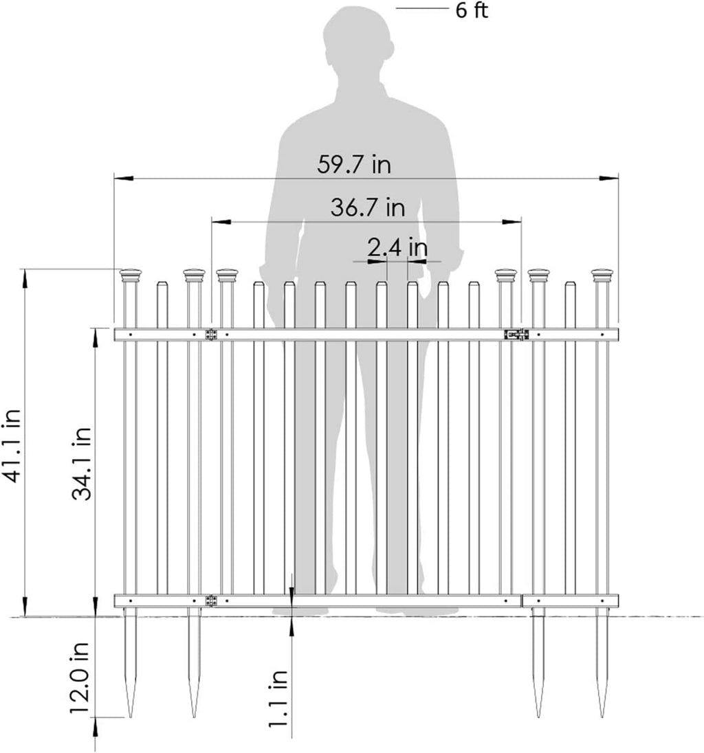 Vinyl Picket Fence with No-Dig Gate Kit S4925