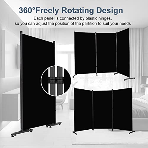 Room Divider 6ft 3 Panel Portable Fabric Partition Screen D7135