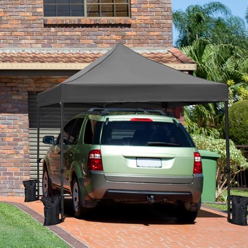 Heavy Duty Pop Up Canopy Tent 10x20 with Wheeled Carry Bag, White Q36763