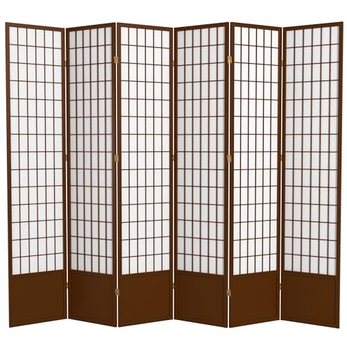 7 ft. Tall Window Pane Shoji Screen Room Divider, 3 Panels, White S15216