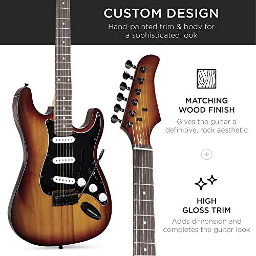 39in Full Size Beginner Electric Guitar Starter Kit with Case and Amp E13920