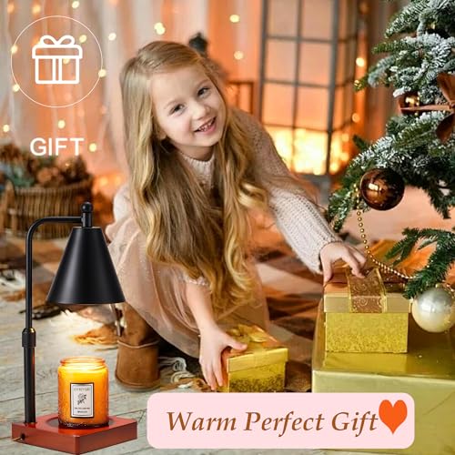 Candle Warmer Lamp with Timer and Dimmer, Adjustable Height, White Gold J260322