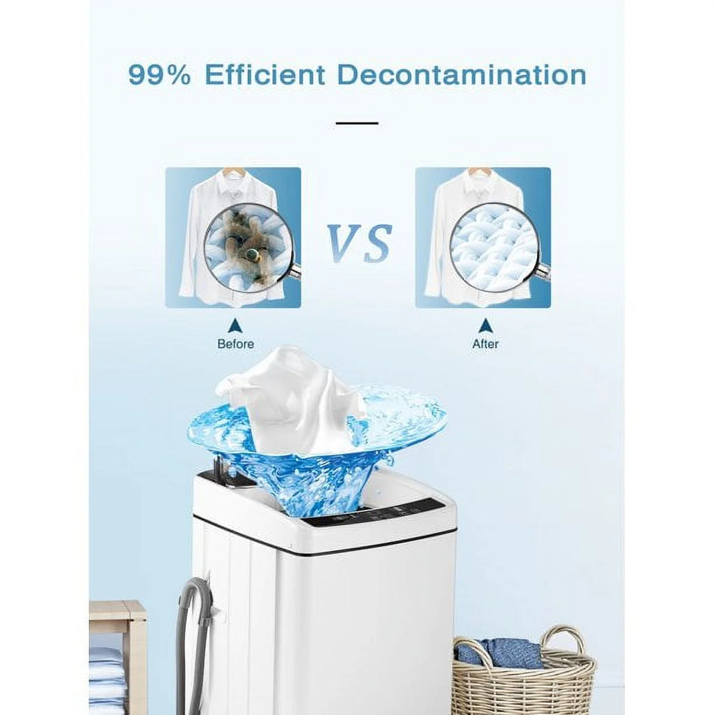 Portable Washing Machine, Compact Washer with Drain Pump, 11lbs Capacity U437529