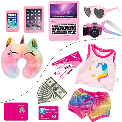 18 inch Doll Clothes and Travel Accessories Play Set Z87313