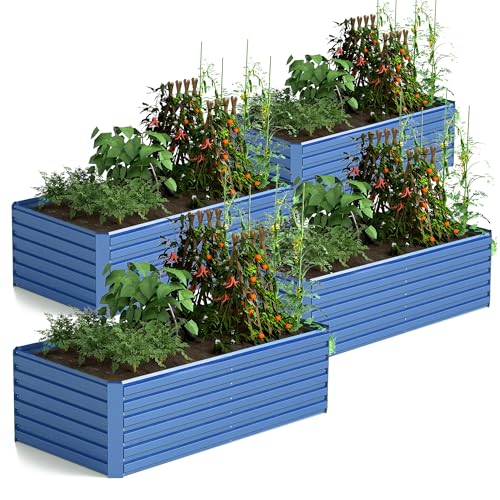 Galvanized Raised Garden Bed 8x4x2ft, Large Metal Planter Box for Outdoor Vegetables, Flowers & Herbs D2106