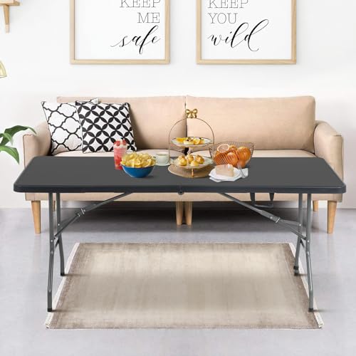 Folding Table 6 Foot Indoor Outdoor Heavy Duty Portable White A336496