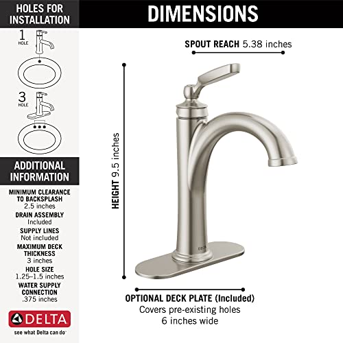 Brushed Nickel Bathroom Faucet with Pop-Up Drain O43980