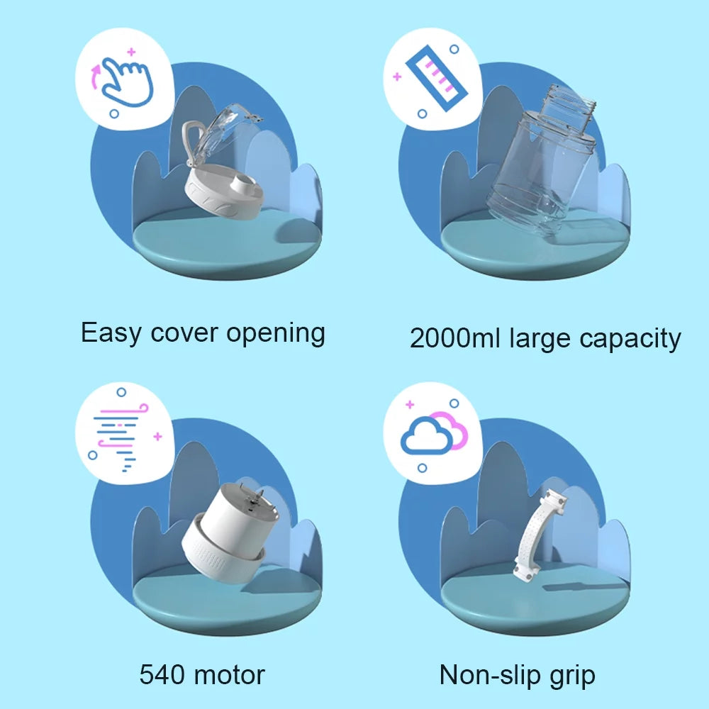 Portable Blender 18000RPM Personal Juice Extractor 68oz BPA-Free USB Rechargeable A4137