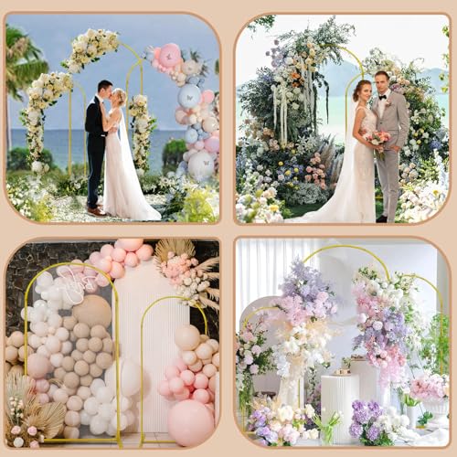 Metal Arch Backdrop Stand Set of 3 for Wedding Party Decoration G87396