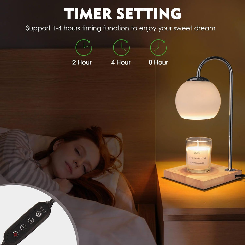 Candle Warmer Lamp with Timer and Glass Lampshade E988
