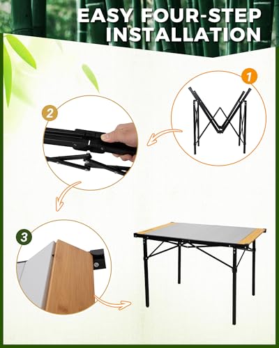Folding Camping Table Aluminum Roll Up Portable Picnic Table Q486920