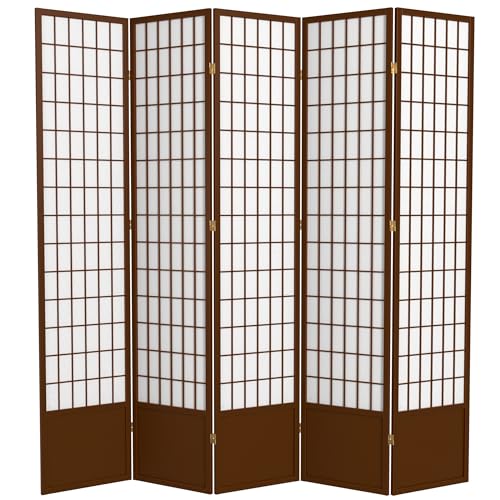 7 ft. Tall Window Pane Shoji Screen Room Divider, 3 Panels, White S15216