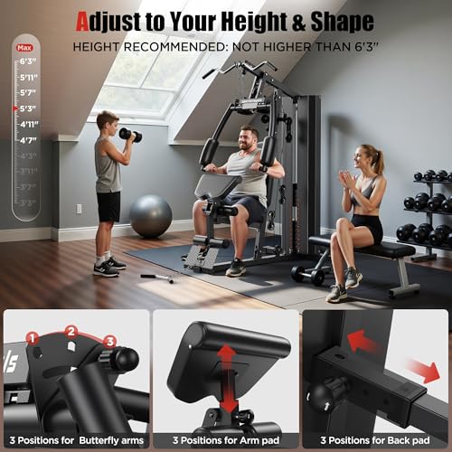 Home Gym Equipment with 154LBS Weight Stack for Full Body Strength Training X9510
