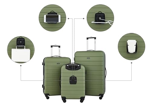 Smart Luggage Set with Cup Holder and USB Port, 20-Inch Carry-On D90568