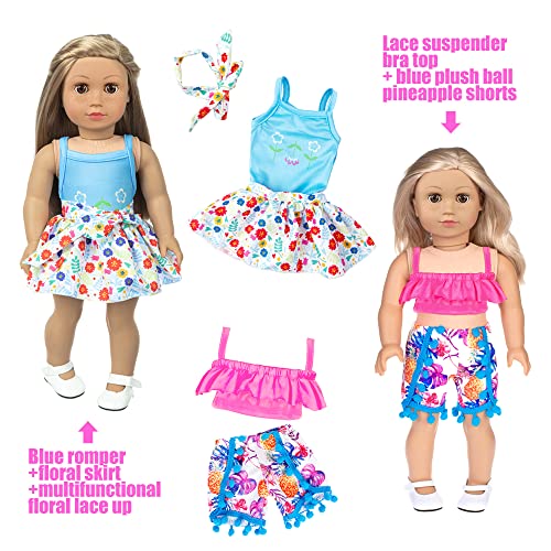 18 Inch Doll Fashion Clothes 10 Sets Outfits Accessories Z1776