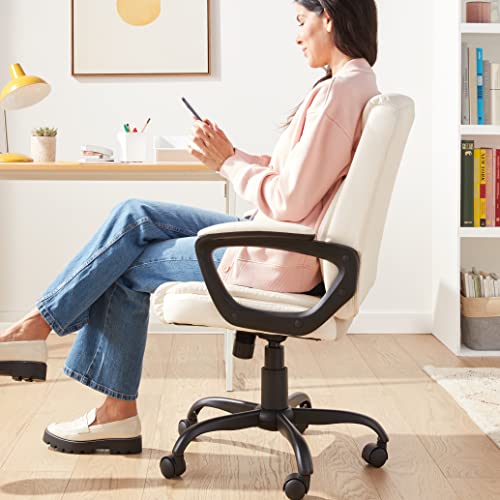 Mid-Back Height Adjustable Office Desk Chair with Armrest, Black R860779