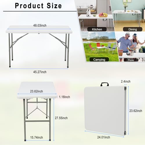 Heavy Duty Portable Folding Table for Dining, Parties, and Camping Z981199