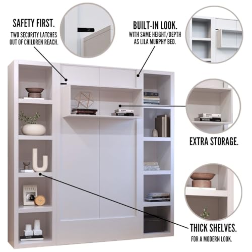 Queen Murphy Wall Bed with Two Bookshelves Z468