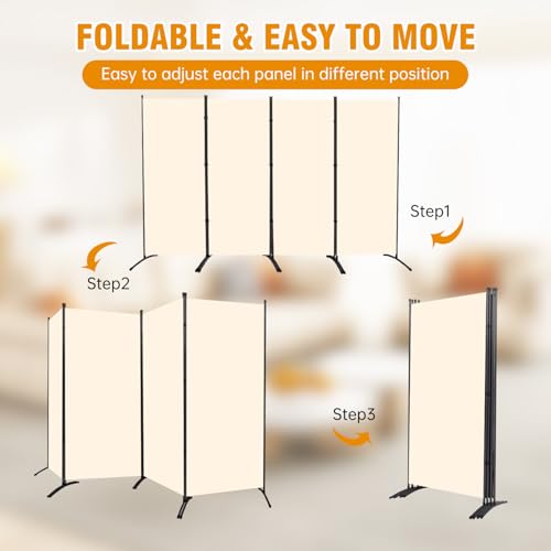 Room Divider Screen 3 Panel Folding Partition with Metal Frame, Grey N348