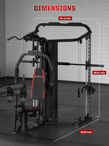 Multifunction Home Gym System with 138LB Weight Stack K907385