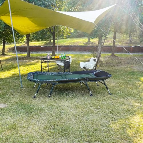 Folding Camping Cot with Mattress for Adults, Portable Outdoor Lounger A59312