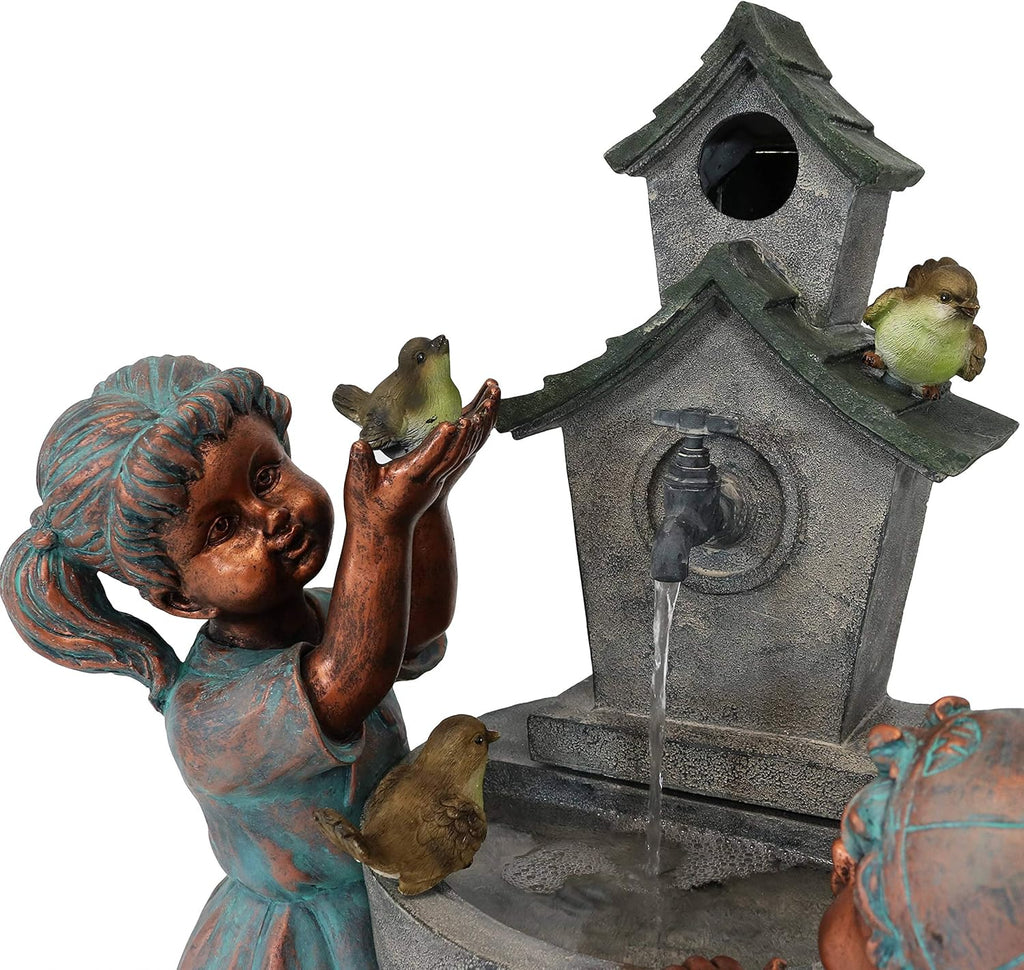 Outdoor Water Fountain with Bird Bath Design H330057