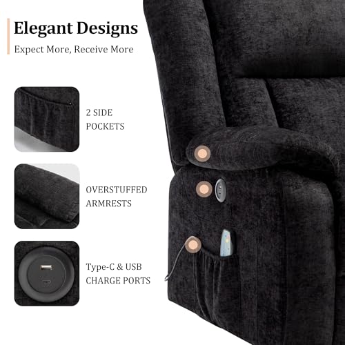 Swivel Glider Recliner Chair with Massage and Heating U99902