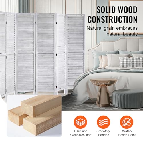 4 Panel Folding Wood Room Divider, 66.9 Inch Tall Privacy Screen I263