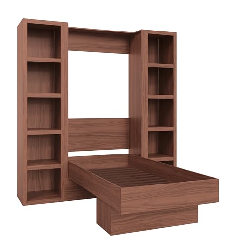 Queen Murphy Wall Bed with Two Bookshelves Z468