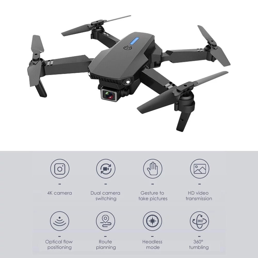 4K HD Dual Camera RC Drone with WiFi FPV, 4 Batteries Included X1312