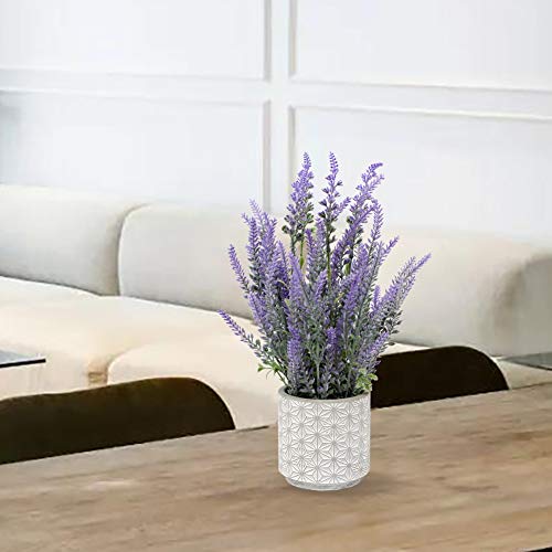 Lavender Artificial Plant in Cement Pot for Home Table Decor G990