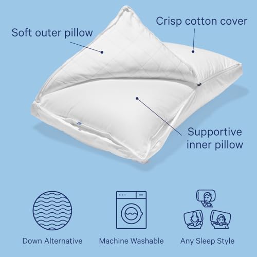 King Size Pillow, White, 2 Pack O284321