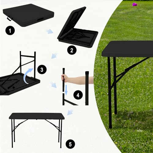Heavy Duty Portable Folding Table for Dining, Parties, and Camping Z981199