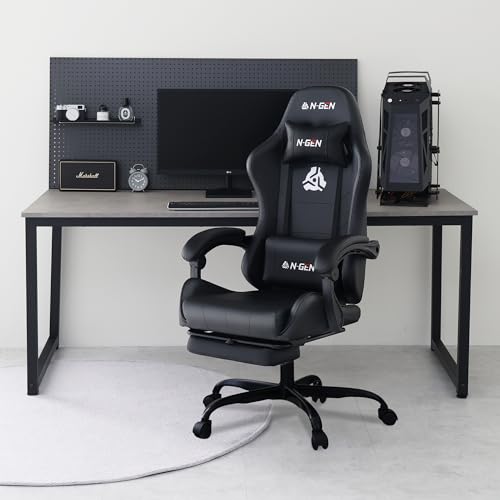 Ergonomic High Back Gaming Chair with Footrest PU Leather M911186