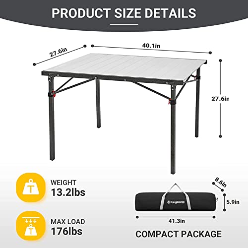 Folding Camping Table Aluminum Roll Up Portable Picnic Table Q486920