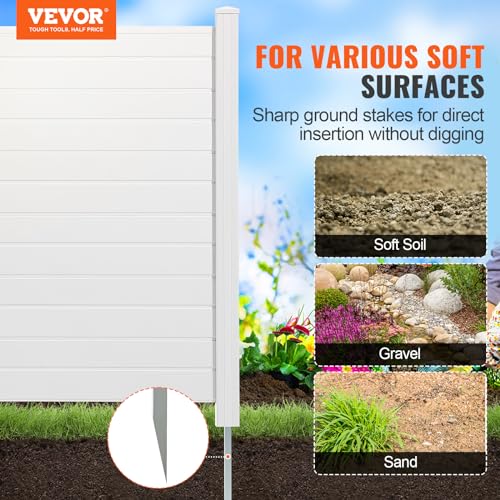 Outdoor Privacy Screens 50x50 Inch, Vinyl Fence for AC Unit and Trash Can Enclosure, 2-Panel O524