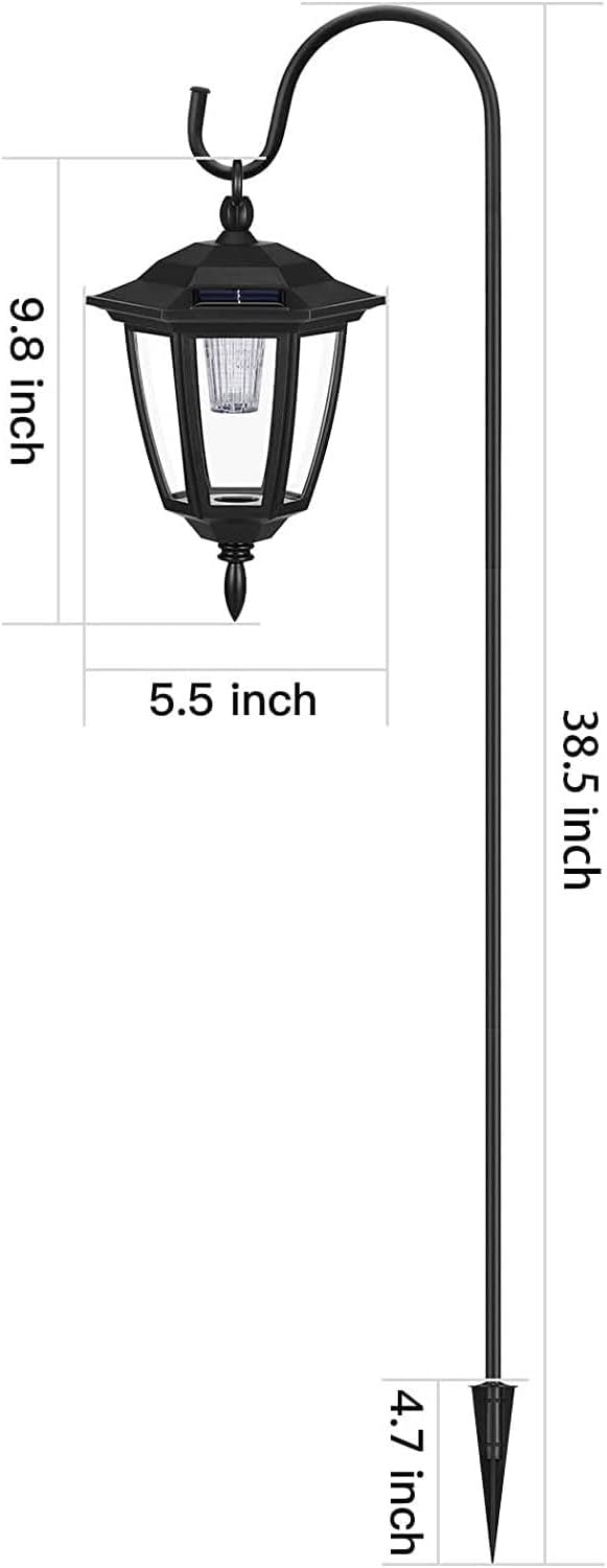 Solar Shepherd Hook with Hanging Lantern for Garden Path N7148