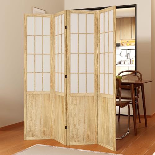 Japanese Shoji Style Folding Room Divider, 4 Panels, Black G5567