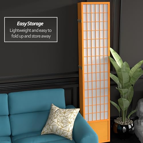 7 ft. Tall Window Pane Shoji Screen Room Divider, 3 Panels, White S15216