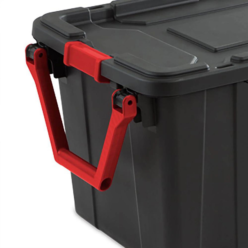 40 Gallon Wheeled Industrial Storage Tote, Black (8 Pack) X858