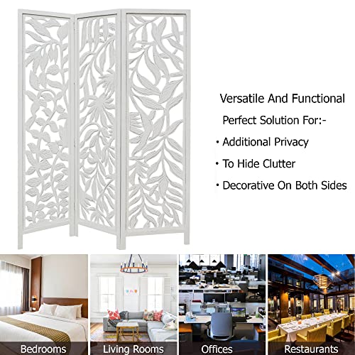 4 Panel Folding Wood Room Divider, Antique Brown, 72 x 80 P209