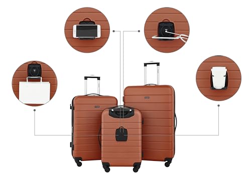 Smart Luggage Set with Cup Holder and USB Port, 20-Inch Carry-On D90568