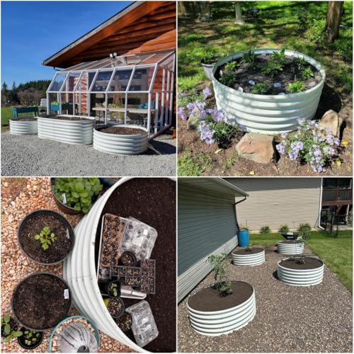 Galvanized Raised Garden Bed Oval Metal Planter Box for Vegetables Flowers U63502
