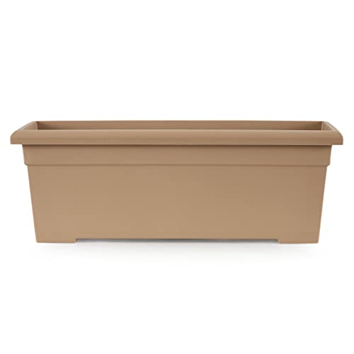 28 Inch Rectangular Planter Box - Lightweight Plastic Outdoor Plant Pot with Drainage V645