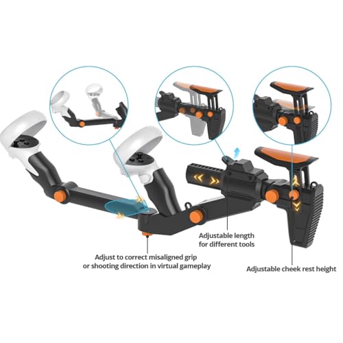VR Gunstock for Quest 2 3 3S Pro – Adjustable FPS Controller Accessories with Magnetic Attachment N174248