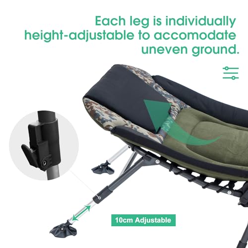 Camping Cot for Adults with Carry Bag, Heavy Duty Folding Bed with Padded Cushion D77188