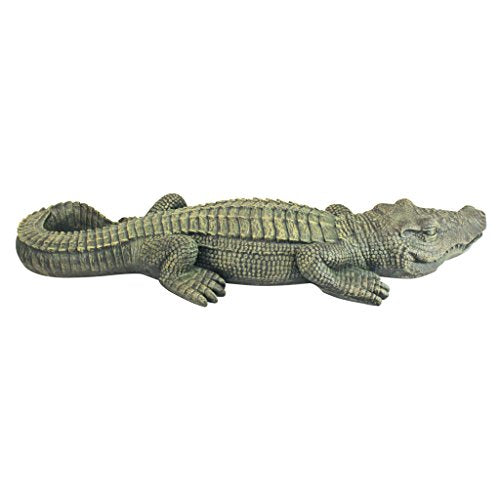 Swamp Beast Lawn Alligator Crocodile Outdoor Garden Statue, 37 Inches Long A220