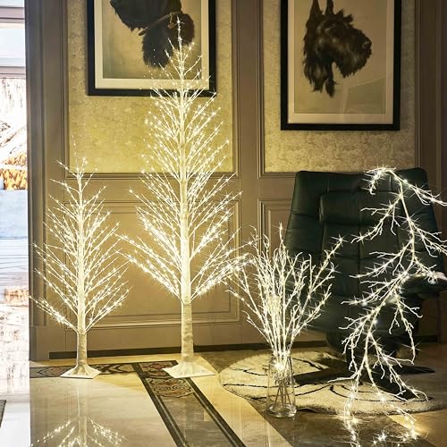 Lighted Twig Tree with Fairy Lights 6FT 810 LED Indoor Outdoor Christmas Decoration V8581